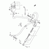 Схема вузла: Задній гальмівний циліндр Suzuki GSX250 Across