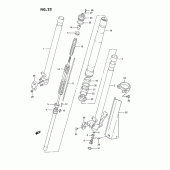 Схема вузла: Передня вилка (Model n) для Suzuki RM125