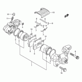 Схема узла: Задний тормозной суппорт (Model k/l/m/n) для Suzuki GS500