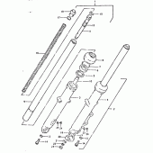 Схема вузла: Вилка передньої осі (Gsx400st: f.no. 500305/et, ex) для Suzuki GSX400