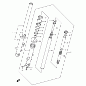 Схема вузла: Передня вилка (Model k5) для Suzuki AN650 Burgman (EU analogue of SkyWave)
