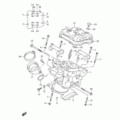 Схема вузла: Задня головка циліндра & Прокладка головки & Свічка запалювання (Model w/x/y/k1) для Suzuki TL1000