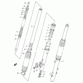 Схема вузла: Передня вилка (Model r/s/t) для Suzuki DR350
