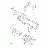 Схема вузла: Задній гальмівний супорт (Model n) для Suzuki RMX250