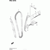 Схема вузла: Ланцюг ГРМ & Натягувач & Заспокоювач Suzuki DR200 DR200S