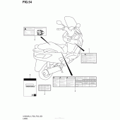 Схема вузла: Інформаційні наклейки (Uh200Al4 P33) для Suzuki UH200 Burgman
