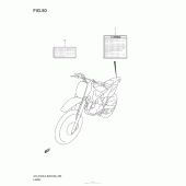 Схема узла: Информационные наклейки (Dr-Z125 E33) для Suzuki DR-Z125 DR-Z125L