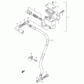 Схема узла: Передний тормозной цилиндр для Suzuki TS125