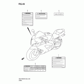 Схема вузла: Інформаційні наклейки для Suzuki GSX-R600