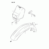 Схема узла: Накладка фары & Переднее крыло для Suzuki RMX250