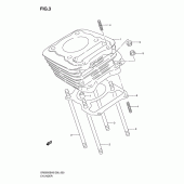 Схема узла: Цилиндр для Suzuki DR200 DR200SE