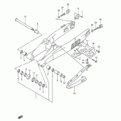Схема вузла: Задній важіль підвіски (Model m) для Suzuki RM250