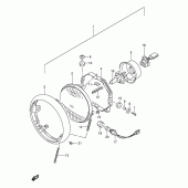 Схема вузла: Фара (E2, E4, E17, E18, E19, E25, E34) для Suzuki VL250 Intruder LC