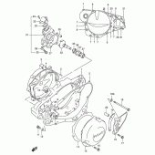 Схема вузла: Кришка картера & Водяний насос для Suzuki RMX250