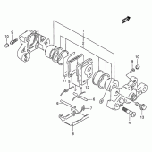 Схема узла: Задний тормозной суппорт (Model t/v/w) для Suzuki RF900