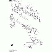 Схема вузла: Копірний вал & Вилки & Вал перемикання для Suzuki DL650 V-Strom