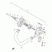 Схема вузла: Водяний насос Suzuki GSX250 Across