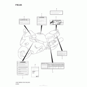 Схема вузла: Інформаційні наклейки (Gsx1300R L2 E33) для Suzuki GSX1300 Hayabusa
