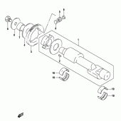 Схема вузла: Колінчастий вал & Поршень & Балансувальний вал Suzuki GS500