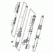 Схема вузла: Передня вилка для Suzuki DR350