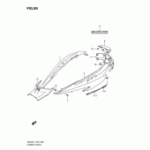 Схема вузла: Бічні панелі (An400zal1 e19) ​​для Suzuki AN400 Burgman (EU analogue of SkyWave)