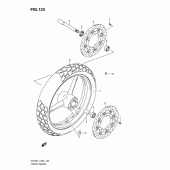 Схема узла: Переднее колесо (Dl650l1 e2) для Suzuki DL650 V-Strom