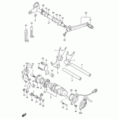 Схема вузла: Копірний вал & Вилки & Вал перемикання (Model p/r/s) для Suzuki GSX-R1100