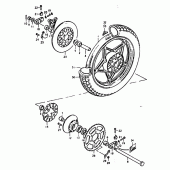 Схема вузла: Заднє колесо (Gs1000hc, ec, hn, en) для Suzuki GS1000