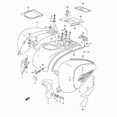 Схема вузла: Бічна кришка (Model w) для Suzuki VL1500 Intruder LC