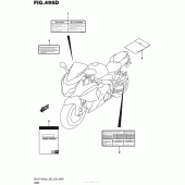 Схема вузла: Інформаційні наклейки (Gsx-R1000Al6 E28) для Suzuki GSX-R1000