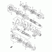 Схема вузла: Трансмісія (Model x/y/k1) для Suzuki TL1000