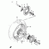 Схема узла: Заднее колесо (Gsf1200t/v/w/x/y/st/sv/sw/sx/sy) для Suzuki GSF1200 Bandit
