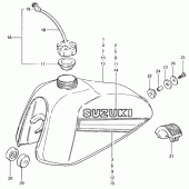 Схема узла: Топливный бак (Ts125erx) для Suzuki TS125
