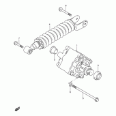 Схема вузла: Задній амортизатор для Suzuki TL1000