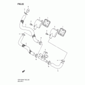 Схема вузла: Система індукції повітря для Suzuki GSF1250 Bandit