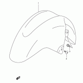 Схема вузла: Переднє крило (An400k3/k4/k5/k6) для Suzuki AN400 Burgman (EU analogue of SkyWave)