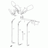 Схема вузла: Кермо & Тросики (Model s/t/v/w) для Suzuki GSX-R1100