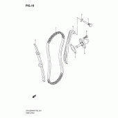 Схема вузла: Ланцюг ГРМ & Натягувач & Заспокоювач Suzuki DR125