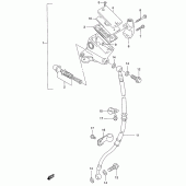 Схема вузла: Передній гальмівний циліндр Suzuki GS500