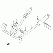 Схема вузла: Вихлопна система для Suzuki GSX750 Katana