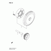 Схема вузла: Привід стартера для Suzuki AN400 Burgman (EU analogue of SkyWave)
