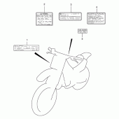 Схема вузла: Інформаційні наклейки для Suzuki RM125