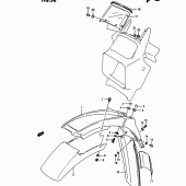 Схема узла: Переднее крыло & Ветровое стекло для Suzuki DR650 DR650R