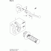 Схема узла: Правая ручка руля для Suzuki DR-Z400 DR-Z400S