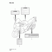 Схема вузла: Інформаційні наклейки (Gsx650fual1 e21) для Suzuki GSX650
