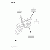 Схема вузла: Інформаційні наклейки для Suzuki DR-Z250