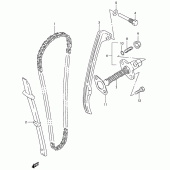 Схема вузла: Ланцюг ГРМ & Натягувач & Заспокоювач для Suzuki GZ125 Marauder