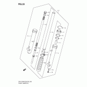 Схема вузла: Передня вилка (Dr-z125) для Suzuki DR-Z125 DR-Z125L