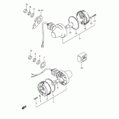 Схема вузла: Поворотники (E2, E4, E15, E17) для Suzuki TS125