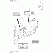 Схема вузла: Інформаційні наклейки (An650Zl5 E28) для Suzuki AN650 Burgman (EU analogue of SkyWave)